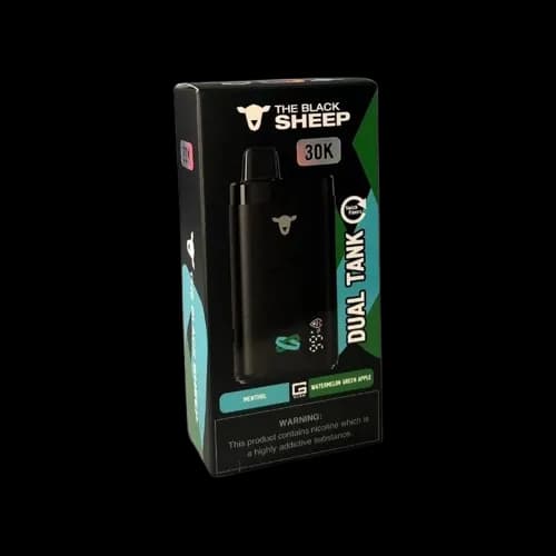 Vape Descartável The Black Sheep 30000PUFFS Menthol/Melancia Maçã Verde