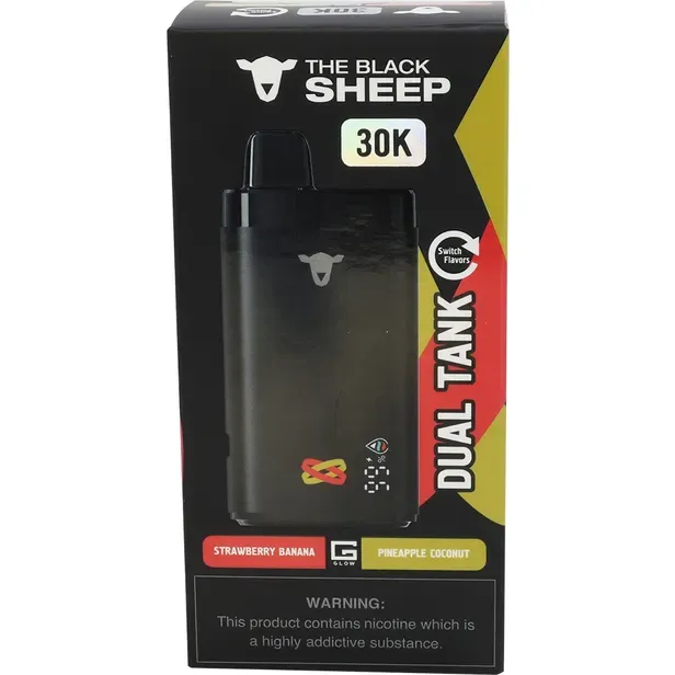 Vape Descartável The Black Sheep 30000PUFFS Strawberry Banana/Pineapple Coconut
