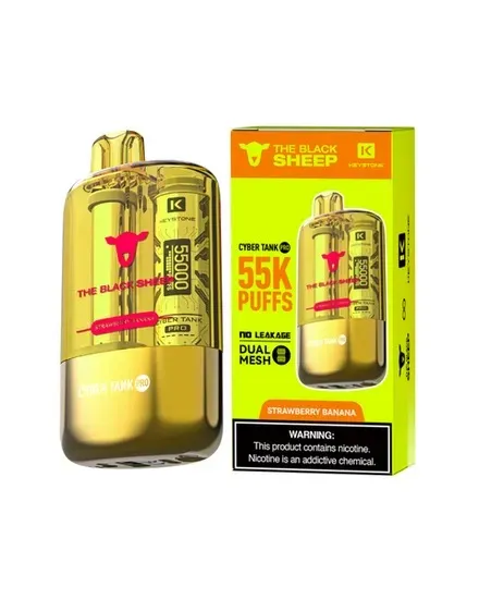 Vape Descartável The Black Sheep Ctp 55K Strawberry Banana