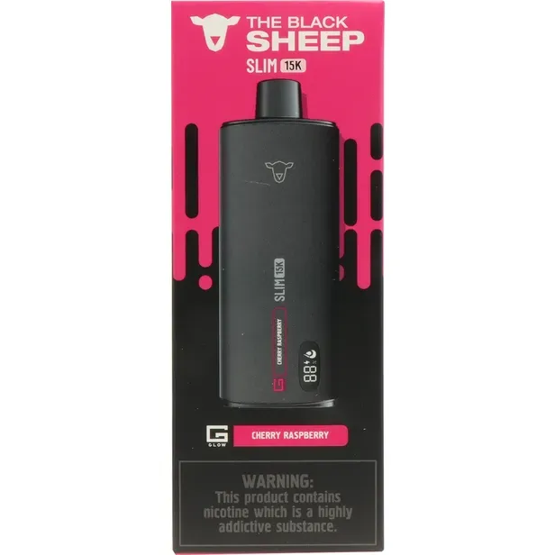 Vape Descartável The Black Sheep Slim 15K Cherry Raspberry