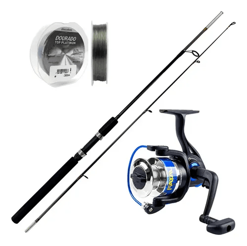 Kit Vara e Molinete Top Fishing Power 4000 10-20LB 1.65M Blue