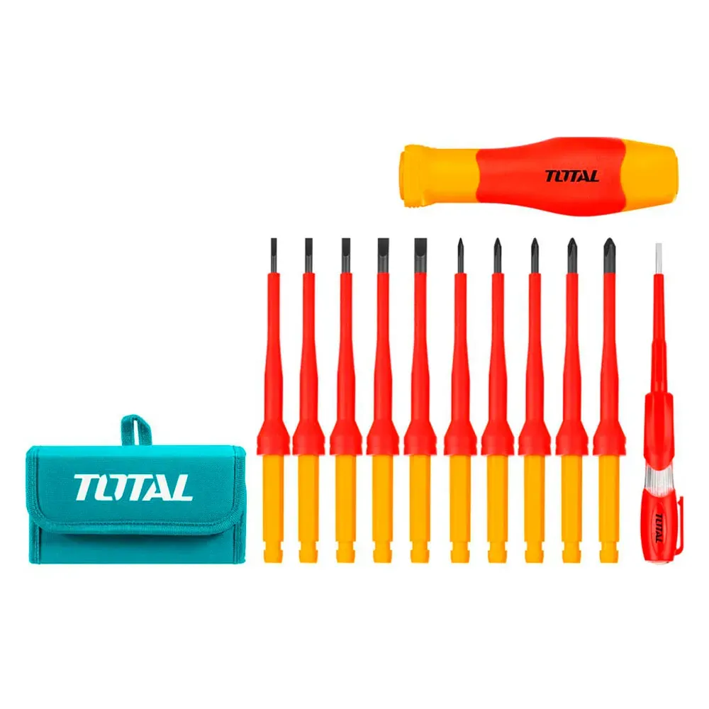 Kit de Ferramentas Total Thkisd1201 12 Peças Chaves de Fenda Isoladas
