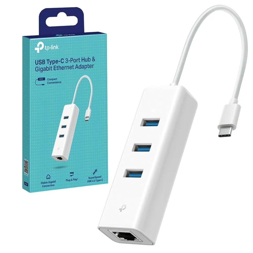 Adaptador Tp-Link UE330C 1 Rj45 Gigabit + 3 Portas USB 3.0