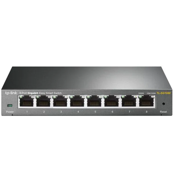 Switch Tp-Link Tl-SG108E 10/100/1000Mbps 8P Rj45 Preto