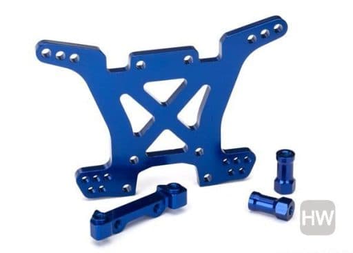 Torre de Amortecedor Traseiro de Alumínio Traxxas Acc Slash com Hardware Azul 6838X