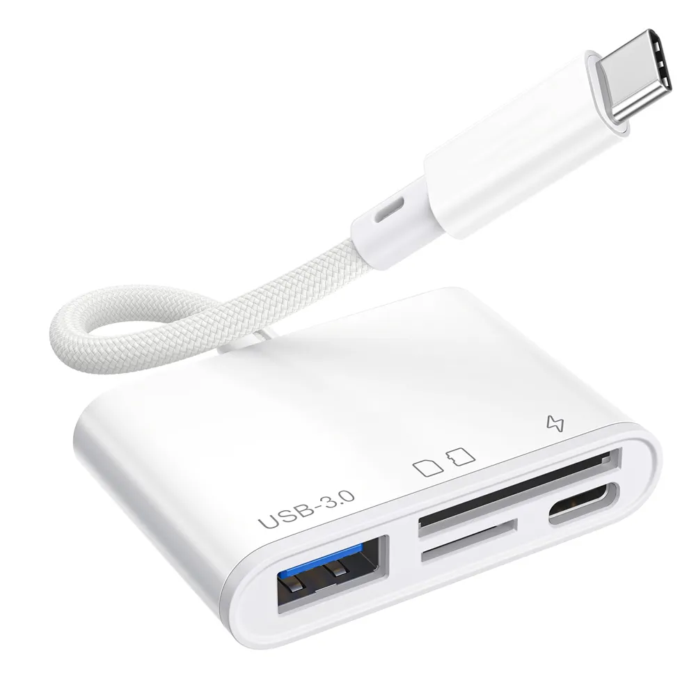 Adaptador Trove Rxy-041 USB-C 4 Em 1 USB-C TF/SD/USB