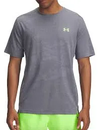 Camiseta Esportiva Masculina Under Armour Tech Vent Jacquard Manga Curta Cinza Tamanho Xxl