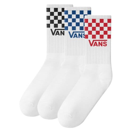 Meias Vans Classic Check Crew Tamanho M Branco