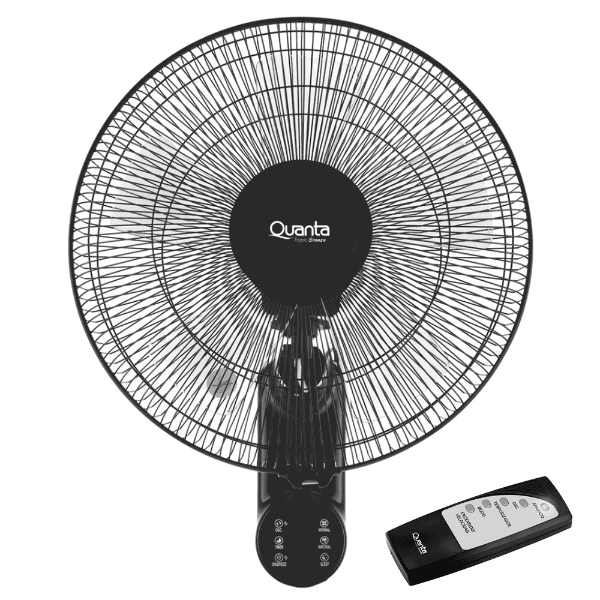 Ventilador de Parede Quanta Tropic Breeze Qtvptb16 60W Controle Remoto 3 Velocidades 16 Polegadas 220V Preto