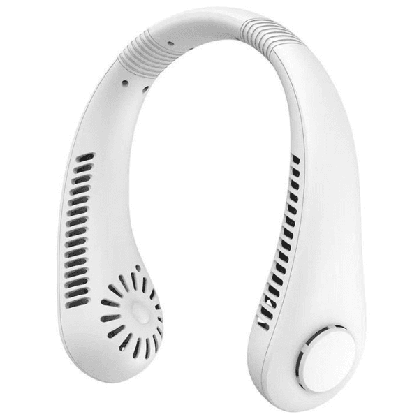 Ventilador de Pescoço Portatil Hengda YQ10510 / 3 Velocidades / 5W / Recarregavel - Branco