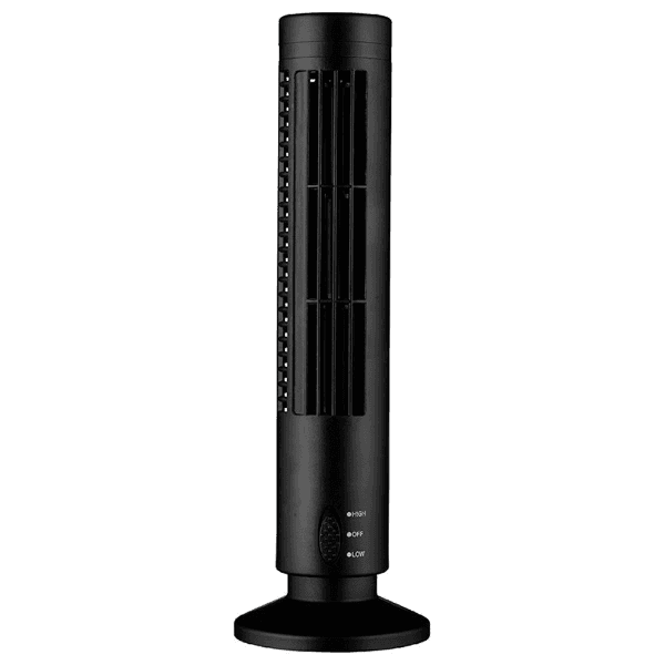 Ventilador de Torre Towe Fan Recarregável USB 2 Velocidades 5V 2.5W Preto
