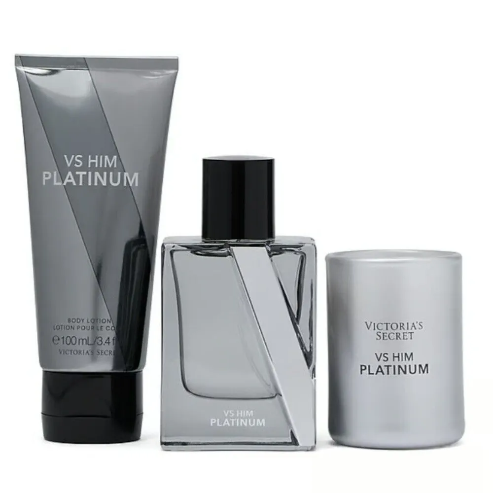 Perfume Victoria's Secret Vs Him Platinum 3 Uni 50ml + 100ml + Body