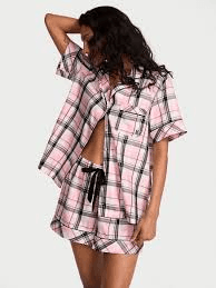 Victoria's Secret Pijama C/short Rosa C/cuadros Tam. M