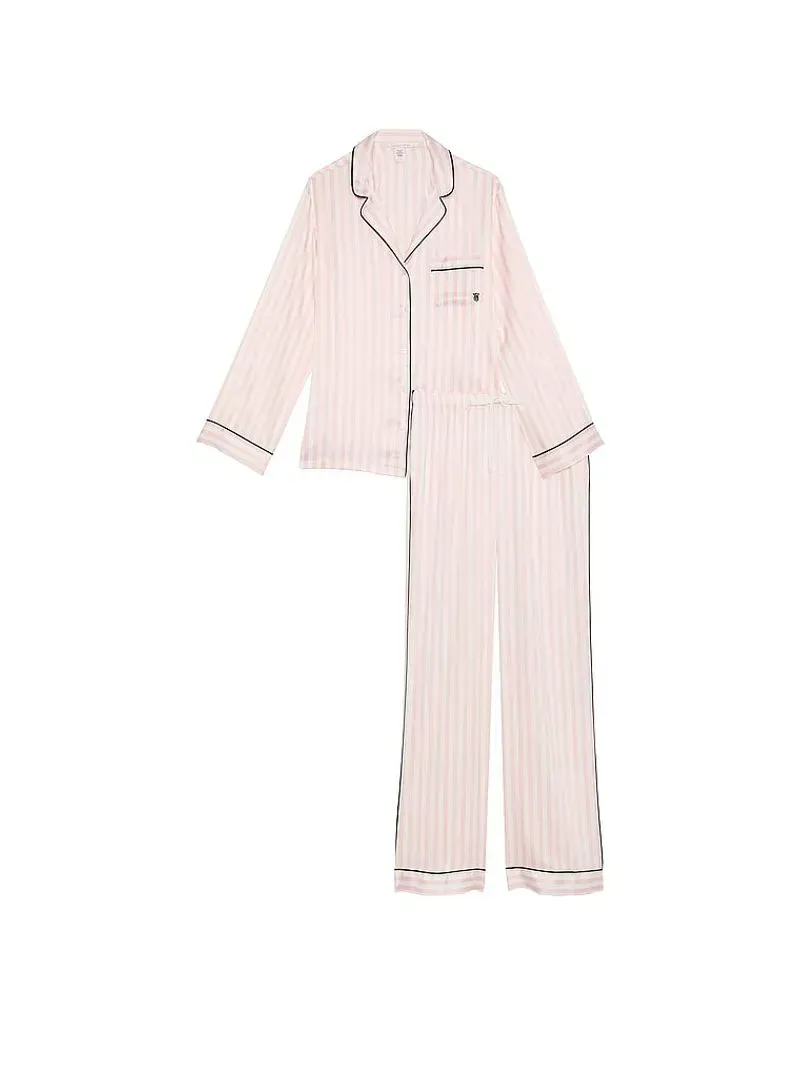 Victoria's Secret Pijama Raya Rosa C/brillo Tamanho L