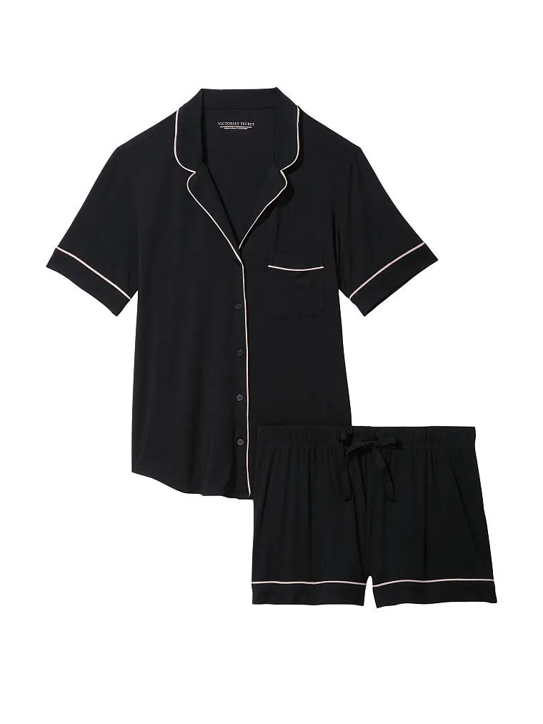 Victoria's Secret Pijama Seda com Short Preto Tam. M