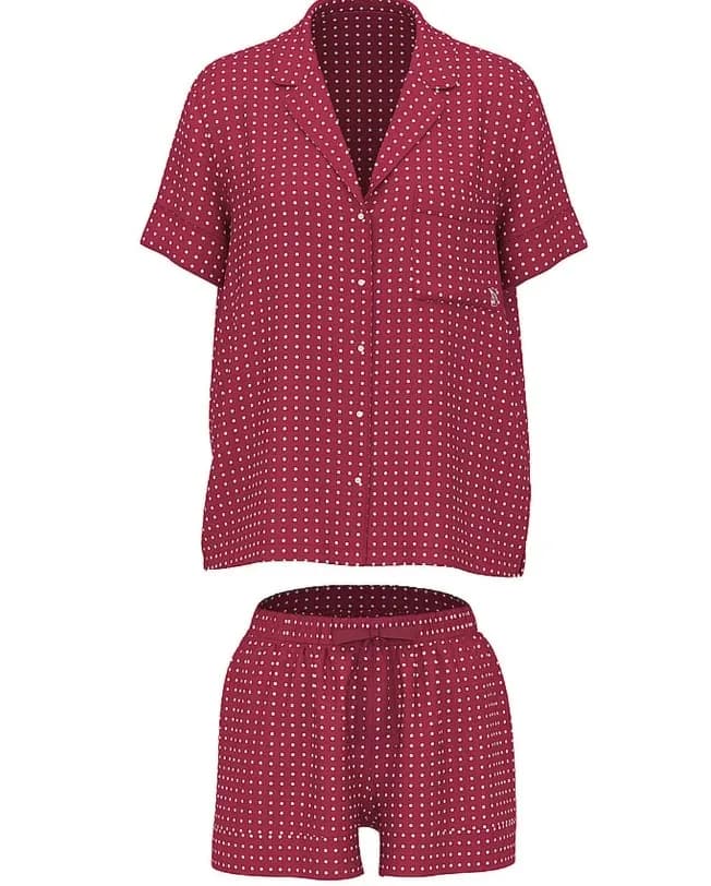 Victoria's Secret Pijama Short Vermelho Pontos Branco Tam. Xs