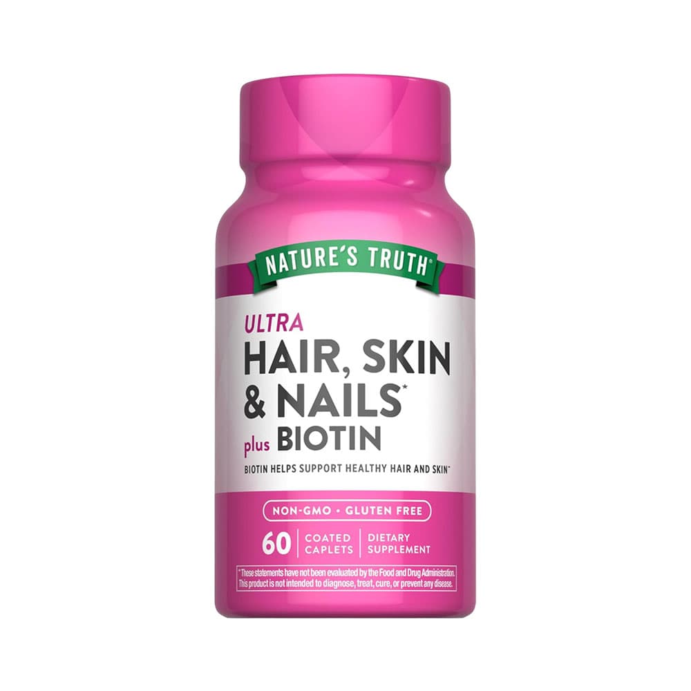 Vitamina Nature's Truth Ultra Hair, Skin, & Nails Plus Biotina 60 Cápsulas