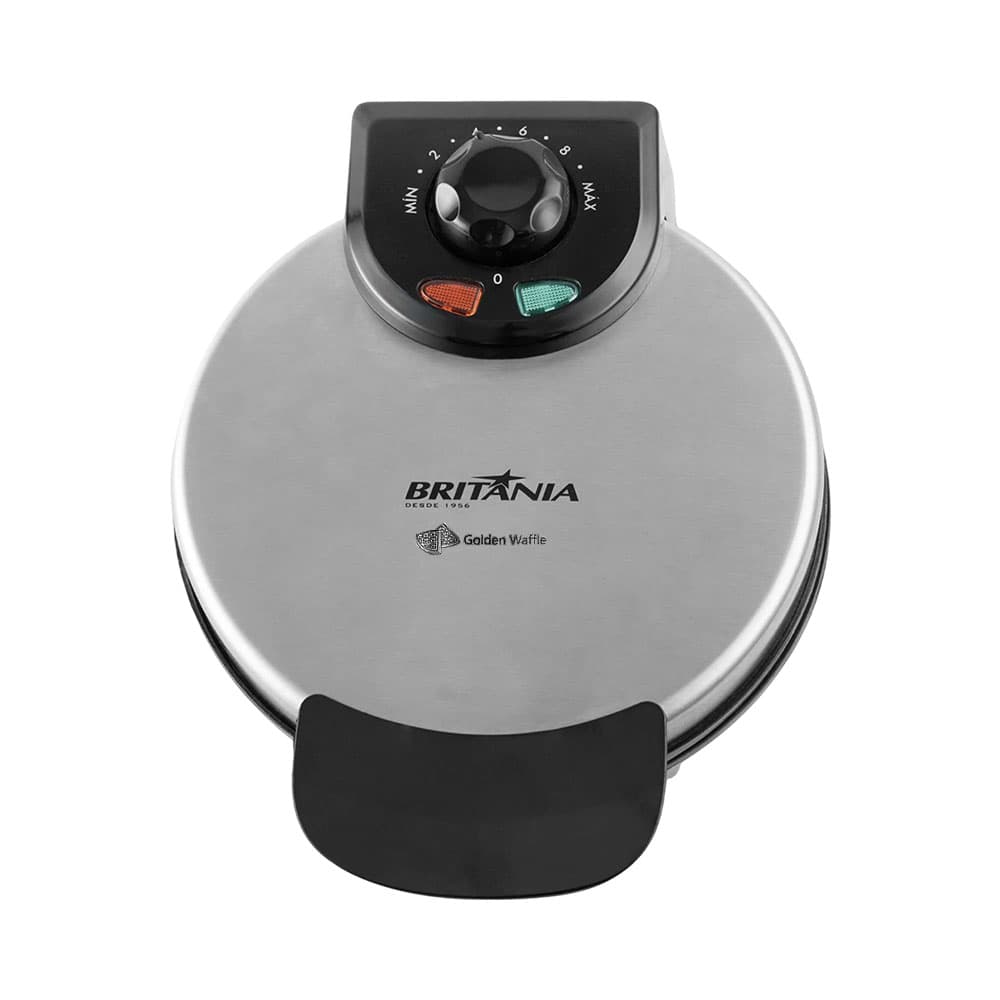 Waffle Britania Golden Waffle 850W 220V Prata - Preto