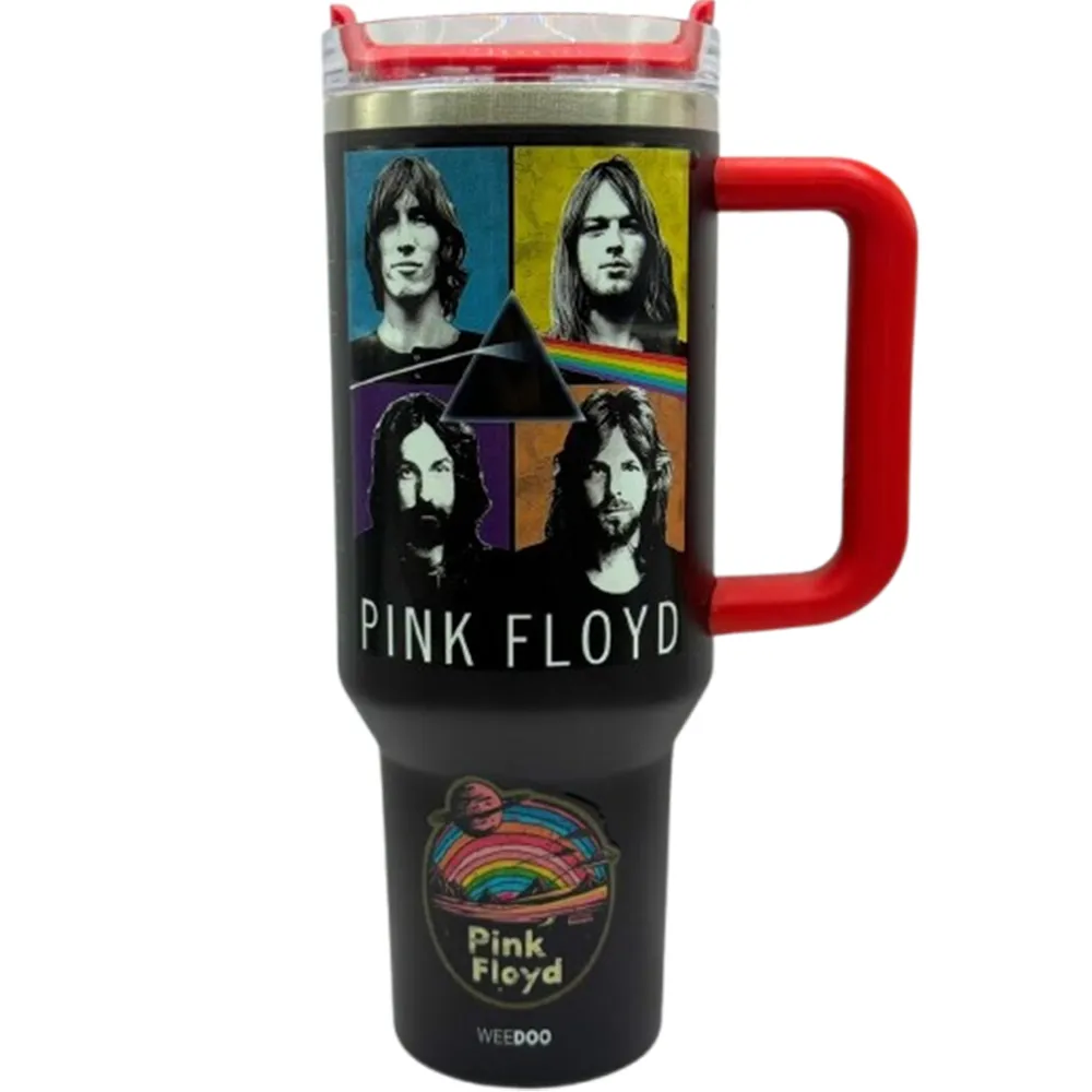 Vaso Térmico Weedoo Pink Floyd C/pajita 1.2L Preto/Vermelho