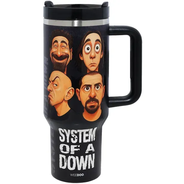 Vaso Térmico Weedoo Sistem Of A Down C/pajita 1.2L Preto/vermelho