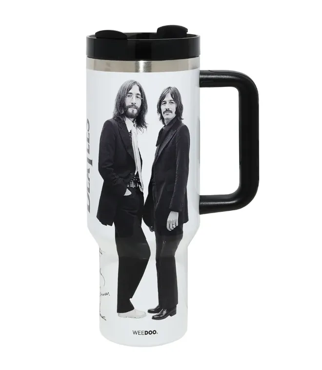 Garrafa Térmica Weedoo The Beatles C/pajita 1.2L Branco/Preto