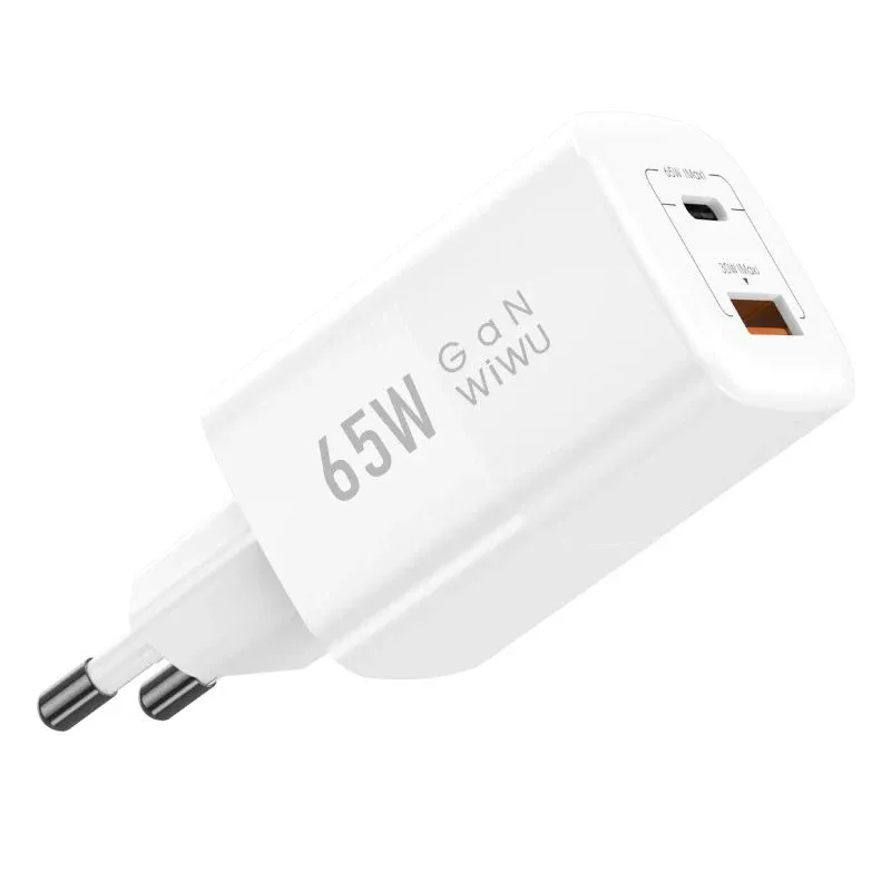 Carregador Wiwu Wi-U012 Nano USB-A/USB-C 65W Branco