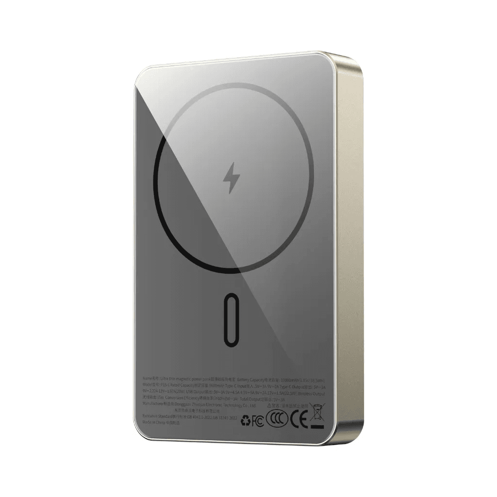 Carregador Portátil Wiwu Ultra Thin Magnetic P15-1 10000mAh Dourado