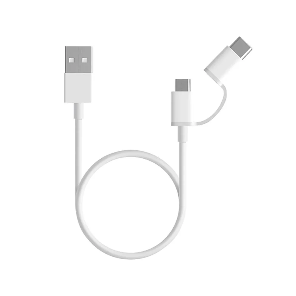 Cabo Xiaomi USB Tipo-C/Micro USB SJX01ZM 30CM 2En1 Branco